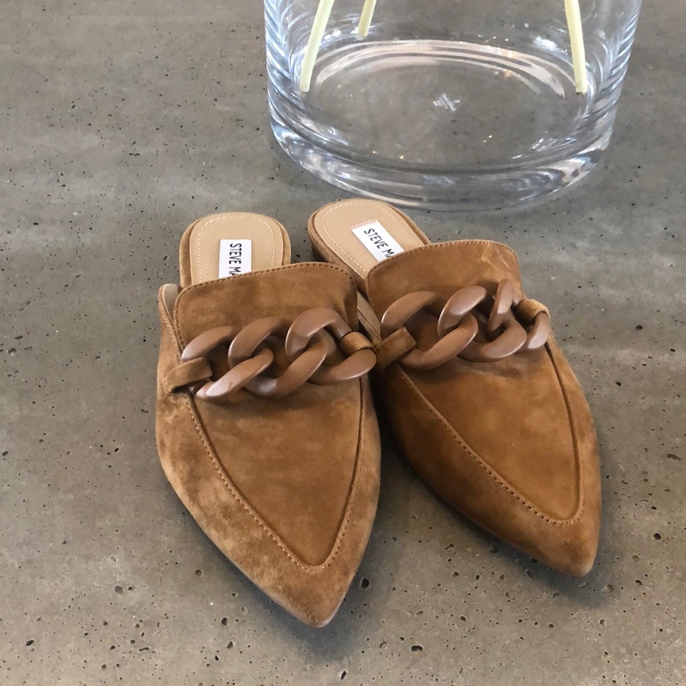 New without box Steve Madden tan suede mules  size 7.5